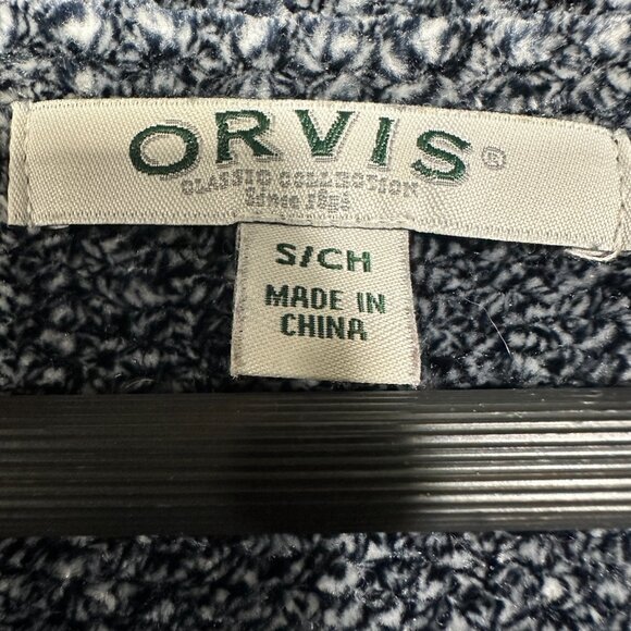 Orvis Sweater Womens Small Blue Chenille Knit Long Sleeve Split Hem V Neck - Picture 5 of 8